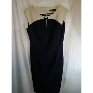 Ellen Tracy Sheath Dress Color‎ Block Sleeveless Career Workwear Size 6